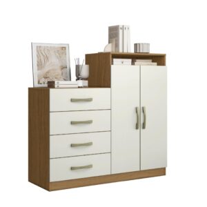 Cômoda 4 Gavetas 2 Portas Com Sapateira